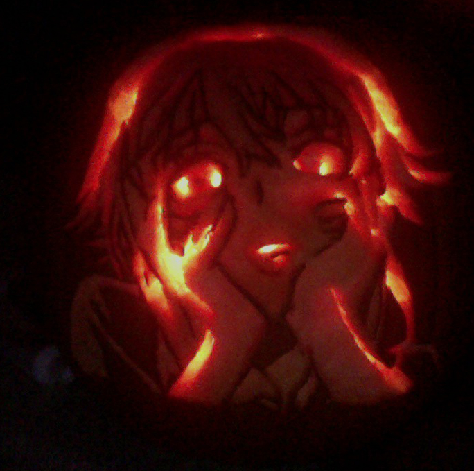 30 hours of pumpkin carving The making of my anime fan art  jackolanternPhotos  video  SoraNews24 Japan News