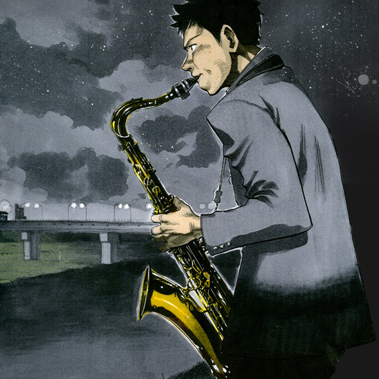 AI Art Generator: A character saxophone fighter, anime style very super  high quality
