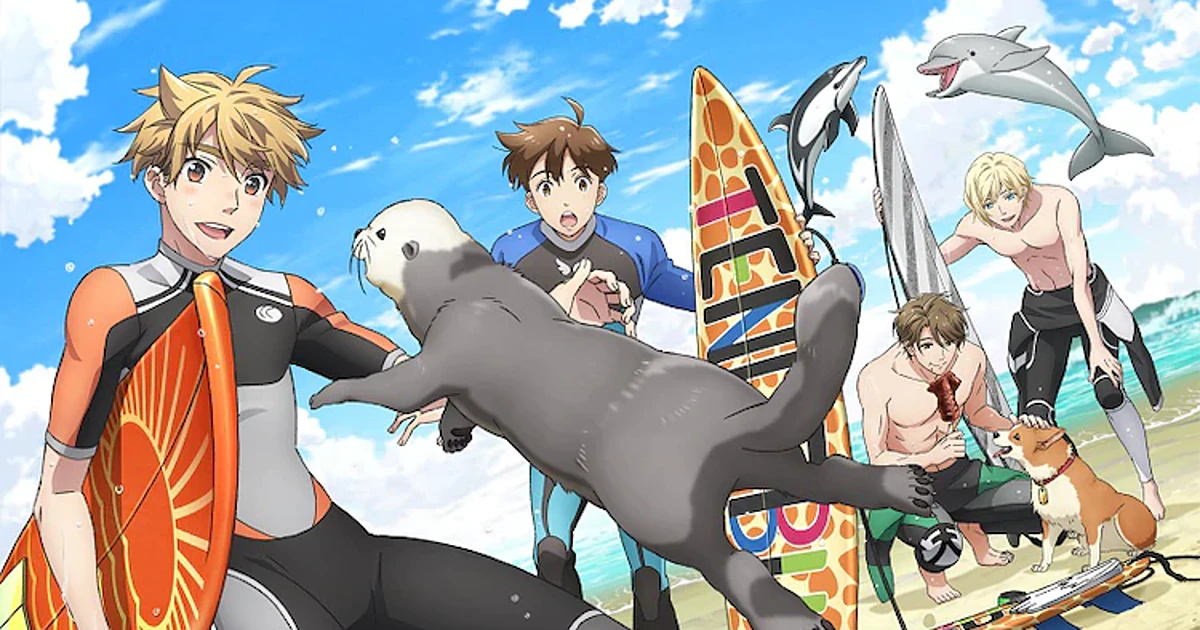 Surfers Designers And Animals Frolick On The Beach In Wave X Heaven S Design Team Collaboration Illustration Interest Anime News Network