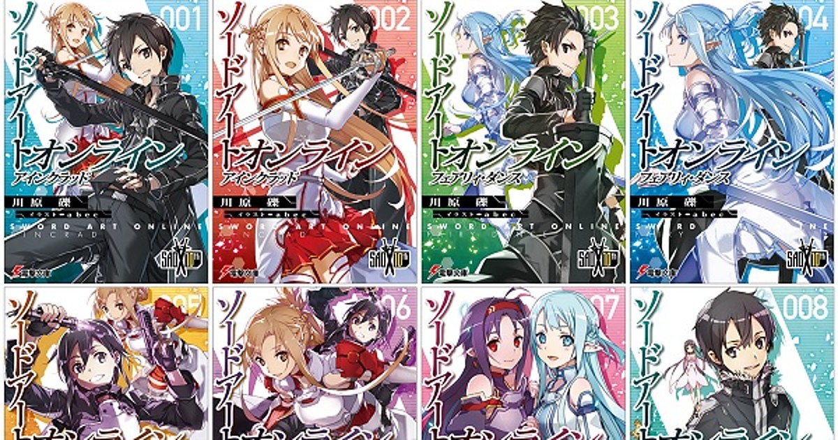 Sword Art Online's First 8 Volumes Get Limited Edition 10th Anniversary Covers Interest - Anime News Network