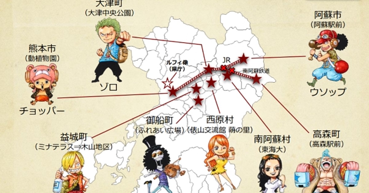 Statue Sites Picked For One Piece Charity Statues In Kumamoto Interest Anime News Network