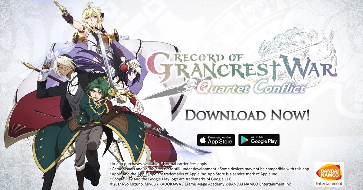 Record Of Grancrest War Quartet Conflict Smartphone Game Launches In English News Anime News Network