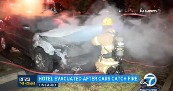 Man Arrested Over 7-Vehicle Fire at Anime Los Angeles Hotel Lot - News ...