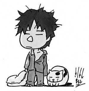 Kishimoto's self-portrait. NARUTO © 1999 by Masashi Kishimoto/SHUEISHA Inc.